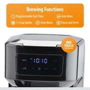 Toastmaster 12-Cup Digital Touchscreen Drip Coffee Maker - Programmable Automatic Coffee Machine - Kitchen Appliance with Keep Warm Setting