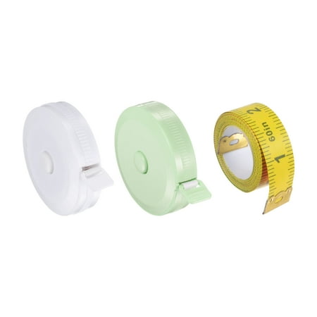 

Uxcell 3pcs 150cm Soft Retractable Measuring Tape with 150cm Multicolor Soft Ruler White Cool Green