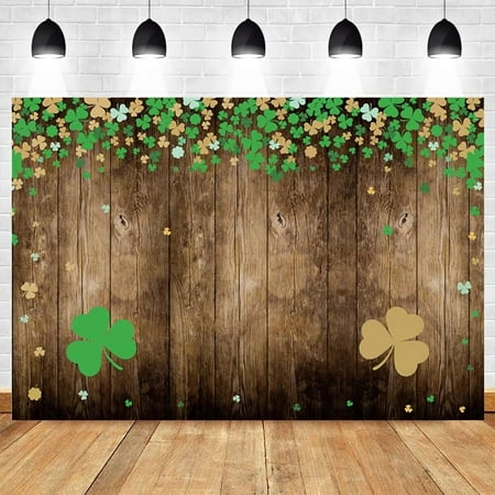 Image of Photophone St. Patrick s Day Wood Board Clover Photography Backdrop Baby Kid Portrait Party Background Photographic Photo Studio