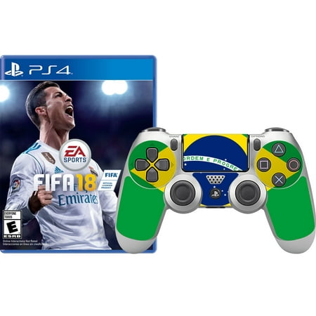 FIFA 18 and Brazil Skin Controller, Electronic Arts, PlayStation 4,