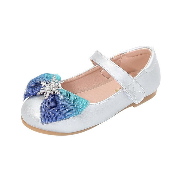 PINQI Toddler Girls Mary Jane Shoes Bow Snowflake Wedding Party Dress Flats Low Heels Ballet Dance Shoes