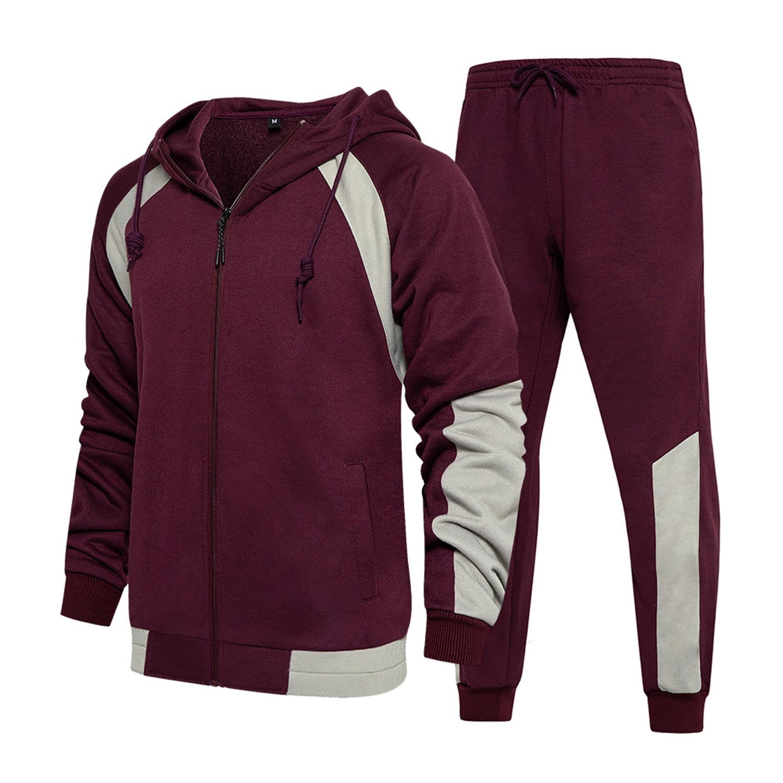 Ofreoo Mens Sweatsuits 2 Piece Casual Sports Splice Solid