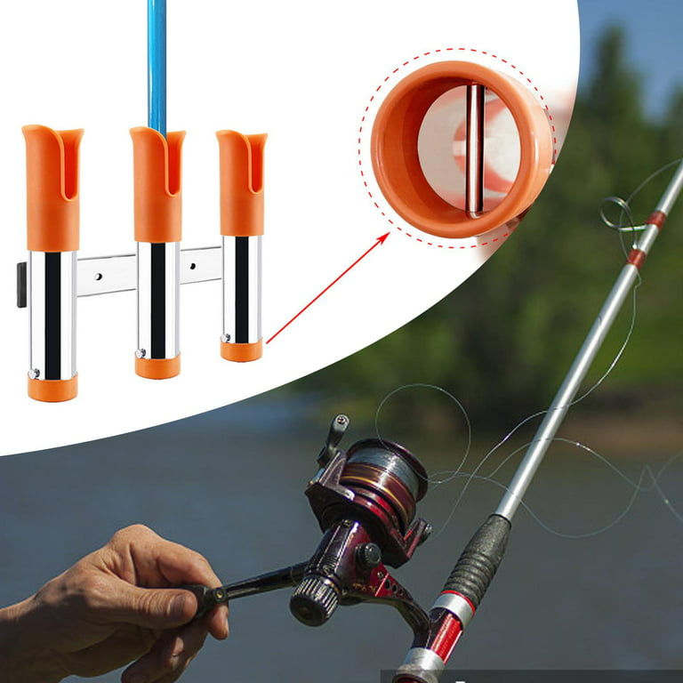 3 Tube Fishing Rod Holder Pole Rest Fishing Pole Rack for Room Truck Marine Orange, Size: 30cmx27.5cmx7cm