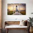 thumbnail image 3 of Elephant Stock Yaquina Lighthouse On The Oregon Coast Wall Art - Horizontal Multi Panel Canvas - Living Room Wall Decor - Nautical Multi Panel - Yellow And Green Decor By Scott Stulberg - 45" x 28", 3 of 8