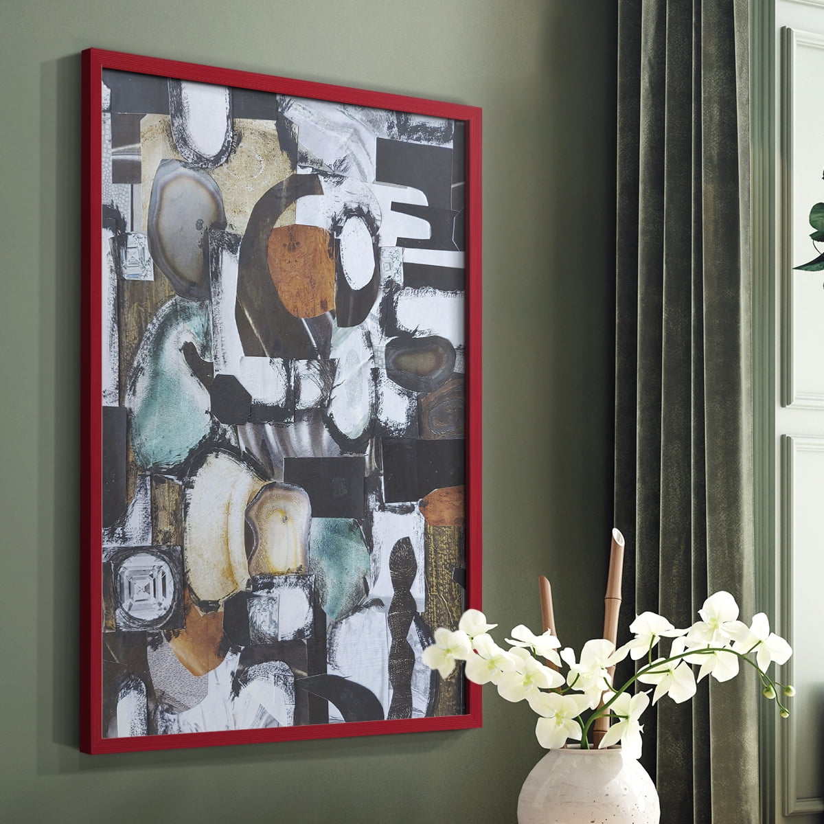 Day At the Spa Framed Print in Red Solid Wood Framed Print No Nail Hanging