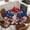 Navy Blue Red, variant on Gingerbread Black Round Tablecloth, Fitted Table Cover with Elastic for 45"-54" Round Tables, Christmas Winter Snowflake Table Cloth Outdoor Indoor Dinning Party Waterproof Tablecloths