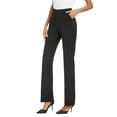 thumbnail image 4 of Pantalón recto elástico para mujer iChosy con bolsillos, negro, 4 of 9