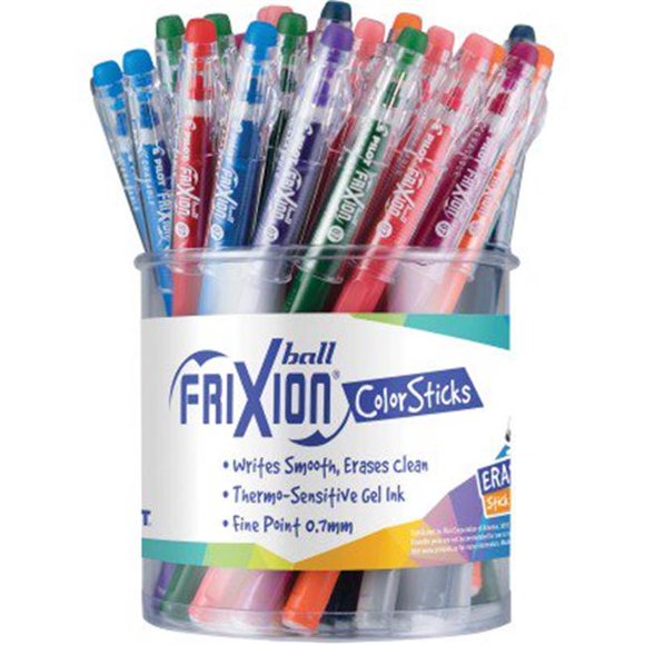 Pilot FriXion ColorStix Ballpoint Pen, Medium Point, Assorted Ink Colors, 1 Count