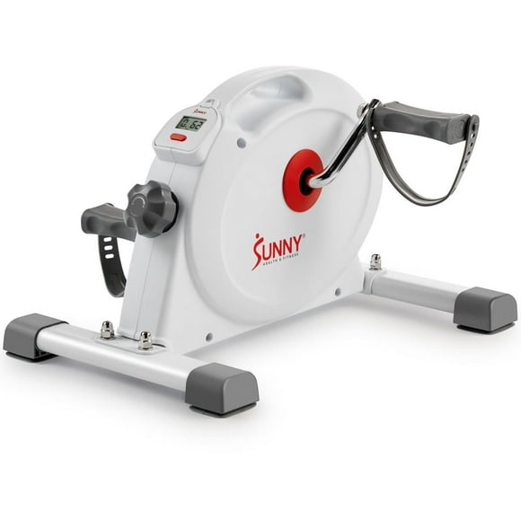 Sunny Health & Fitness Under Desk Smart Mini Pedal Exerciser, Dual Function Exercise Cycle Bike with Low Profile Design - SF-B023005WHT