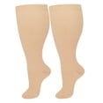 thumbnail image 3 of Lutiedan Plus Size Knee High Socks for Women, Seamless High Stretch Socks, Wide Calf Circumference 40-65cm Socks XXL-7XL,Beige, 3 of 6