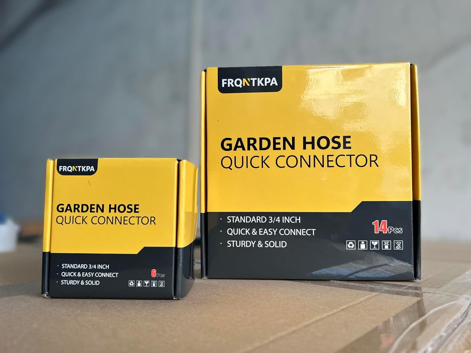 Garden Hose Quick Connector, No-Leak 3/4 Inch GHT Thread Fitting Water Hose Female Adapter and Male Adapter, Heavy-Duty Rust Resistant Brass Water Pipe Connect, Easy to Use (14 Pack ）