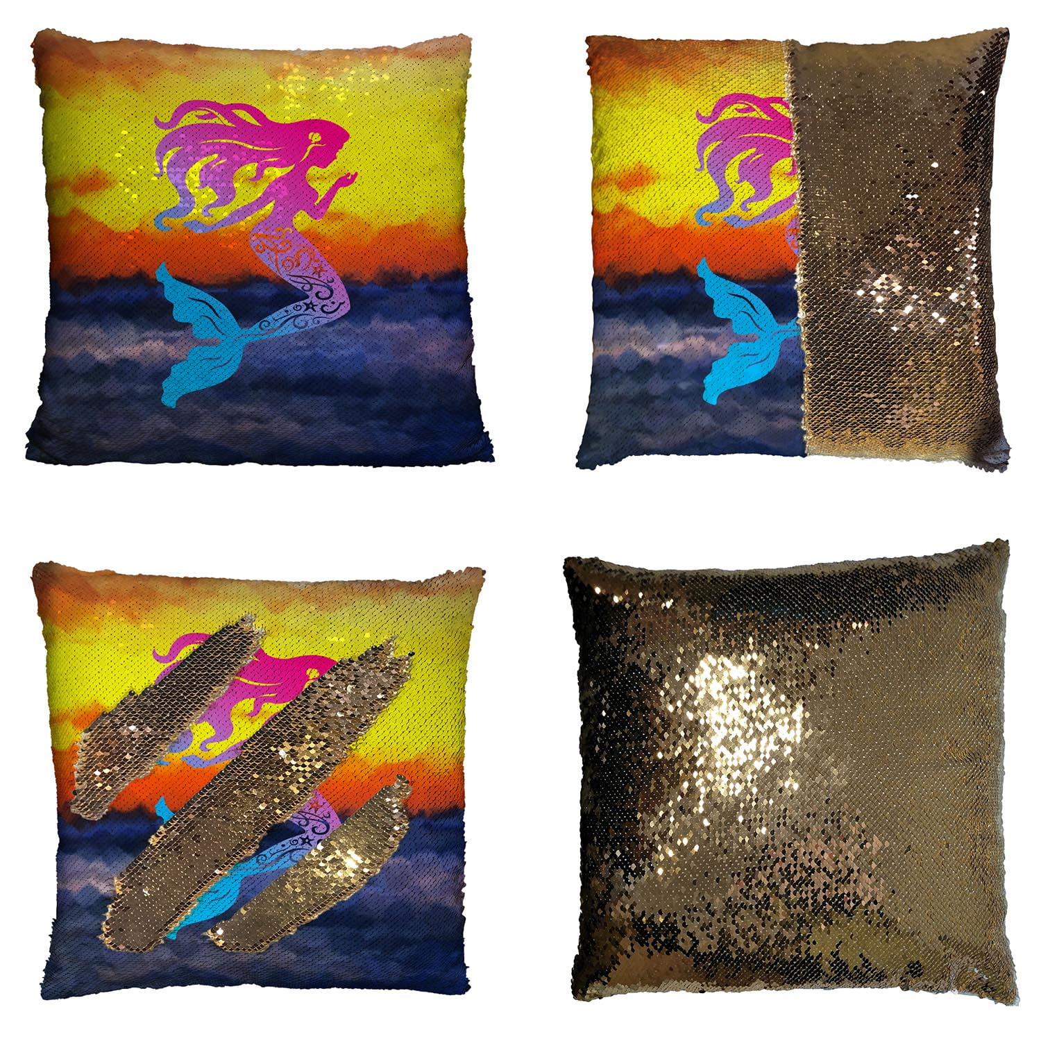 GCKG Mermaid Pillowcase,Mermaid Reversible Mermaid Sequin Pillow Case