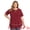 Burgundy, variant on DARING DIVA Women's Plus Crew Neck Short Sleeve Loose Knit Blouse Tops 3X Burgundy