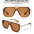 thumbnail image 4 of Men's Square Aviator Sunglasses Fashion Trend Gold Metal Frame Punk Retro Cool Sunglasses,a,Multicolor, 4 of 5