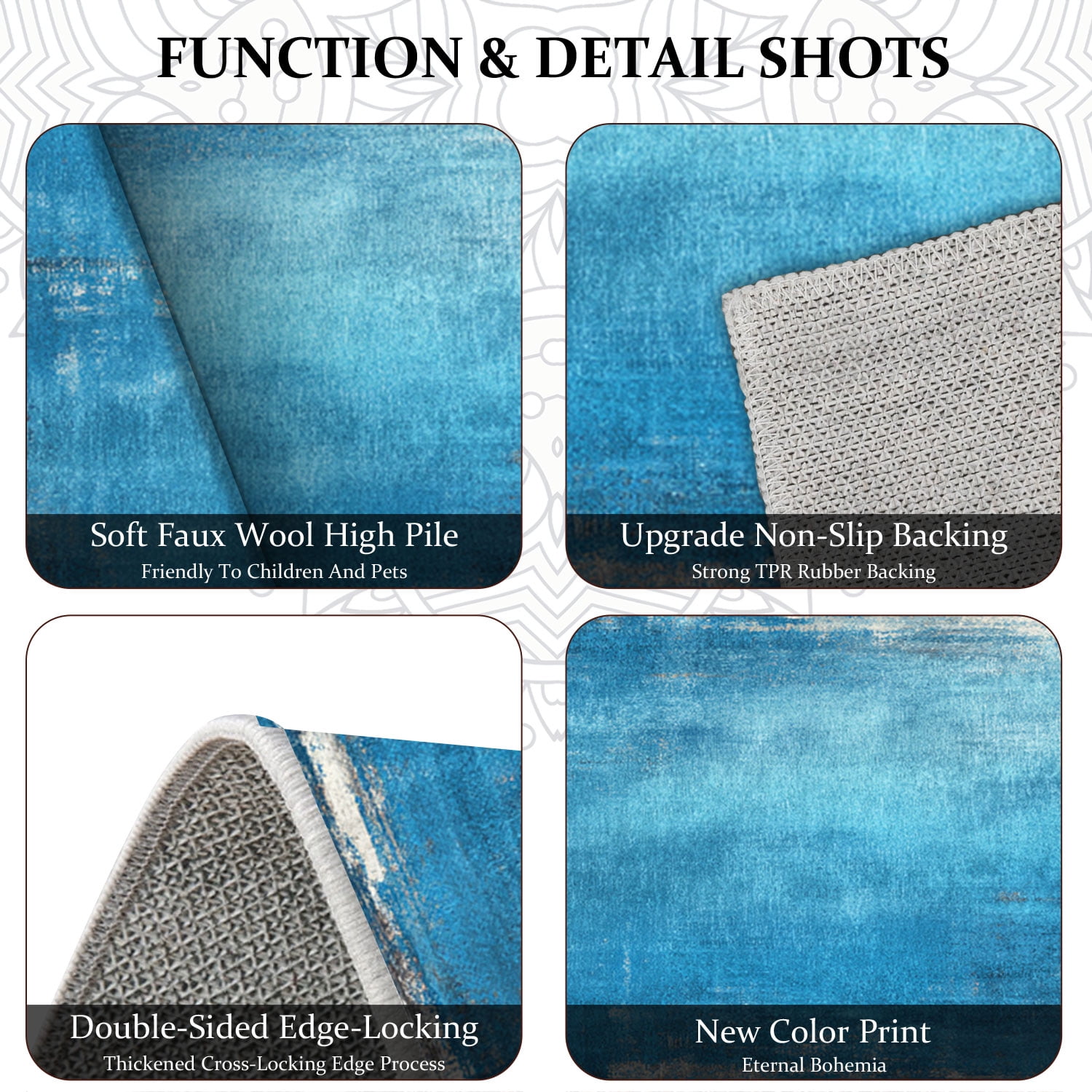 3 Piece Kitchen Rug Set, Non-Slip And Washable, Abstract Pattern Kitchen Hallway Rug, Soft And Comfortable, Suitable For Sinks, Floors, Entrances, Hallways and Bathrooms