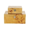 thumbnail image 6 of DecMode Storage Brown Wood Decorative Box with Natural Wood Grains and Silver Latches, 2 Count, 6 of 9