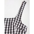thumbnail image 5 of Black And White Gingham Square Neck Fit & Flare Midi Dress, 5 of 5