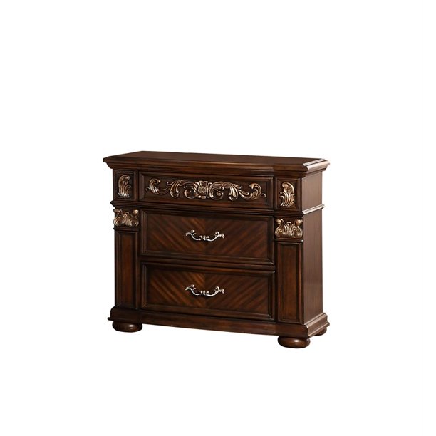 Cosmos Furniture Aspen Traditional Nightstand In Cherry Finish Wood Walmart Com Walmart Com