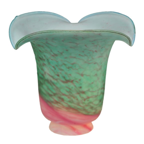 5.5"W Fluted Pink And Green Shade
