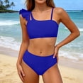 thumbnail image 4 of MEZZALL Summer Girls Two Piece Swimsuits Swim Tops With Shorts Solid Color Tankini Tops With Swim Shorts Comfortable Swimwear For Kids Boho Beachwear, 4 of 6