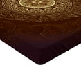 thumbnail image 2 of Ambesonne Mandala Fitted Sheet, Spiritiual Culture, Twin Size, Chestnut Brown Yellow, 2 of 3