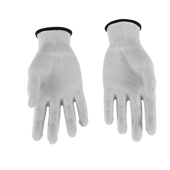Conductive Massage Gloves, Soft Electrode Massage Gloves Electrode Lead Wires Professional Fiber Gray for TENS Machine for Massage Salon