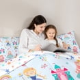 thumbnail image 4 of Erosebridal Little Princess Bedding Sets Twin Size,Kawaii Girls Comforter Sets with Sheets,Blue Carriage Caslte Bed in a Bag Twin Size For Girls,Ultra Soft Room Decor Reversible,7-Piece, 4 of 7