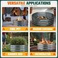 thumbnail image 4 of Devoko 36" Outdoor Fire Pit Wood Burning Fire Ring Patio Galvanized Garden Bed for Camping Backyard Planting, Silver, 4 of 7