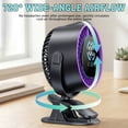 thumbnail image 5 of MDHAND 100-Speed Portable Desktop Fan, Rechargeable with LED Display, 1800mAh Battery, Silent Motor, 3-in-1 Clip Wall Desk, Gray-Purple, 5 of 9