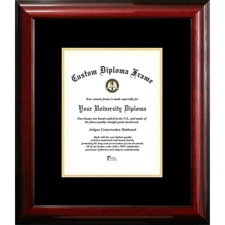 8x10 Classic Mahogany Certificate Frame With Black Gold Mats