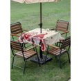 thumbnail image 3 of Outdoor Tablecloth with Umbrella Hole and Zipper, Valentine's Gnomes Square Table Cloth 54x54 Inch Waterproof Tablecloth, Weeping Eucalyptus Pink Red Love Heart Rustic Picnic Table Cover for Patio, 3 of 7