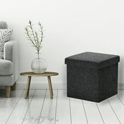 Foldable Storage Ottoman, Charcoal Gray by Seville Classics