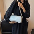 thumbnail image 1 of Bolso Hobo elegante para mujer, bolso tipo cartera de PU con correa ajustable, bolso de viaje (plata), 1 of 7