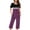 AA-Purple, variant on QATAINLAV Women Pajama Sets, Pleated Short Sleeve Shirts and Capri Pants Lounge Set Ladies Casual Button Nightwear Tops Cropped Trousers Sleepwear Suits Pink 3XL