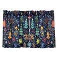 thumbnail image 7 of Yayeee Kitchen Curtains Light Filtering 27"x24" Rod Pocket Short Cafe Window Panel, Dark Blue Christmas, 7 of 7
