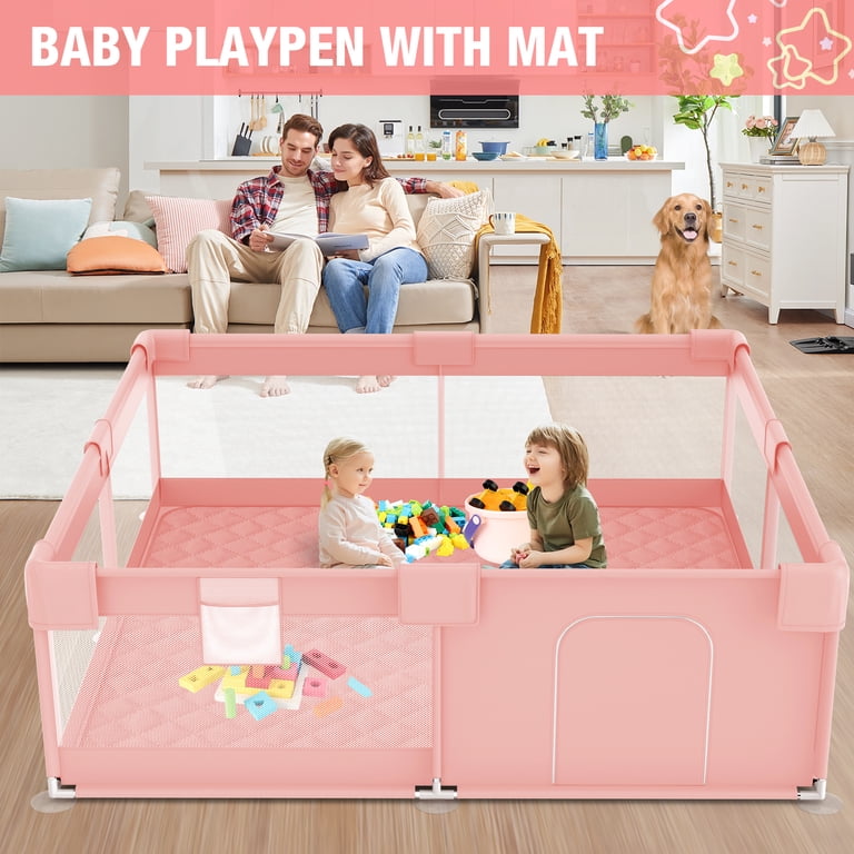 Babyeap Baby Playpen with Mat, 50x50 Indoor Outdoor photo 2