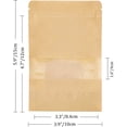 thumbnail image 2 of 20 Pcs Sacs Alimentaires en Papier Kraft à Fermeture Éclair Autoportante, Pochette en Papier Brun avec Fenêtre Transparente, Sac de Rangement Alimentaire Réutilisable, Pain Noix Cadeau Grains de Café Bijoux 10 * 15 cm, 2 of 5
