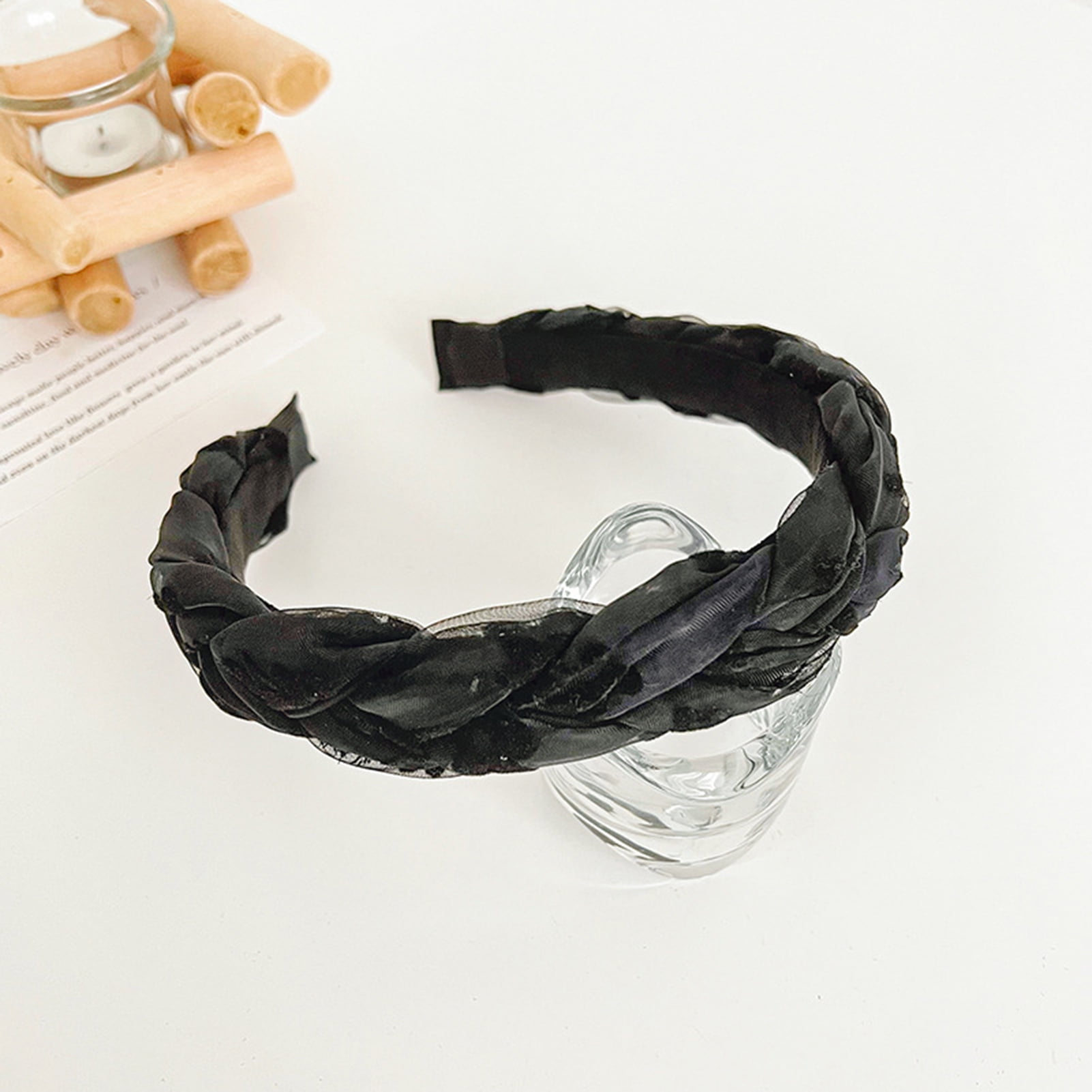 UDIYO Hair Ties Comfortable Attractive Beautiful Ruched Ruffled Scrunchie Headband UDIYO Hair Ties Comfortable Attractive Beautiful Ruched Ruffled Scrunchie Headband