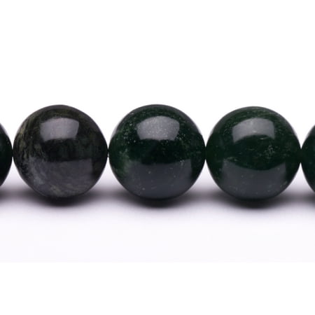 Agate Crystal Stone - Round - Shaped Green Agate Beads Semi Precious Gemstones Size: 12x12mm Crystal Energy Stone Healing Power for Jewelry Making