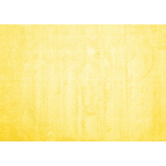 Ahgly Company Machine Washable Indoor Rectangle Solid Yellow Modern Area Rugs, 4' x 6'