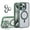 Darkgreen, variant on Allytechgroup Magnetic Case for iPhone 14 Plus Phone with Aluminum Alloy Stand/Metal Buttons/Camera Lens Protector [Compatible with MagSafe] Anti-Yellow Translucent Matte Clear Back Cover, Lightpurple
