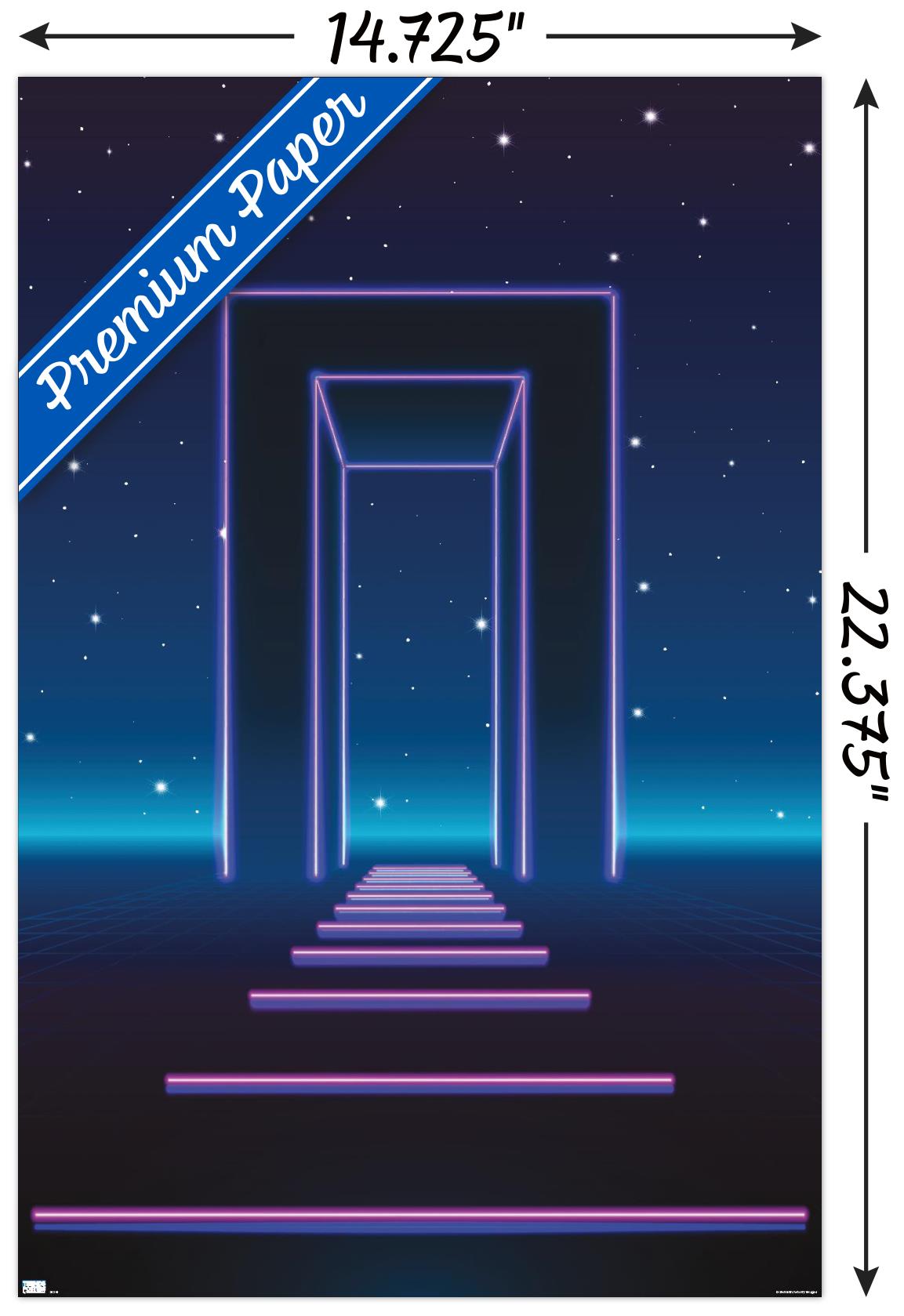 Geometric Neon Wall Poster, 14.725" x 22.375"