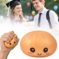 thumbnail image 2 of Stuffed Bun Squishy Slow Rising Stress Relief Toy Soft Sensory Hand Squeeze 3.35in Beige Color Gift, 2 of 9
