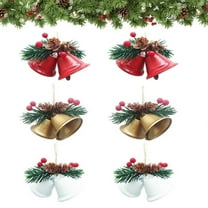 Yhmxh Christmas Bells Ornaments, White Red Gold Large Christmas Jingle Bell for Christmas Tree, 3.15 Inches Christmas Tree Iron Bells Pendants Christmas Craft Bells for Xmas Holiday Party Decoration