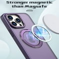 thumbnail image 3 of Designed for iPhone 15 Pro Case with Magnetic Invisible Stand [Military Drop Protection] [Compatible with MagSafe] Shockproof Anti-fall Ultra Slim Translucent Matte Phone Case Cover,Purple, 3 of 6