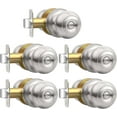 thumbnail image 1 of Bouton de Porte d'Intimité en Nickel Brossé, Boutons de Porte Intérieurs, Ensemble de Serrures Sans Clé, Bouton de Porte pour Chambre et Salle de Bain avec Serrure, Réversible pour Poignée de Porte Gauche/droite, 1 of 6