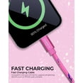 thumbnail image 4 of Liquipel Powertek USB C Lightning iPhone Charger Cable [MFI Certified], 6ft Fast Charging, Neon Party, 4 of 8