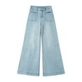 thumbnail image 4 of Fiaer,Women's Wide Leg Jeans High Waisted Stretchy Straight Leg Denim Trousers Loose Trendy Plus Size Denim Pants with Pocket Sky Blue M, 4 of 4