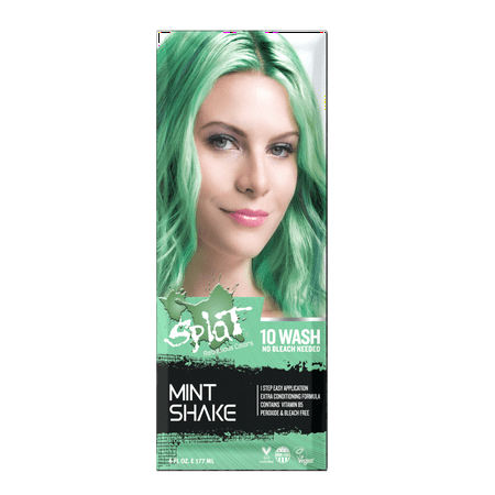 Splat 10 Wash Mint Shake Hair Color No Bleach Temporary Green