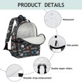 thumbnail image 4 of Basketball and Cap Black Pattern Cute School Backpack Bag for School with Padded Back and Adjustable Shoulder Straps 15.25"x11.5"x5.25", 4 of 5